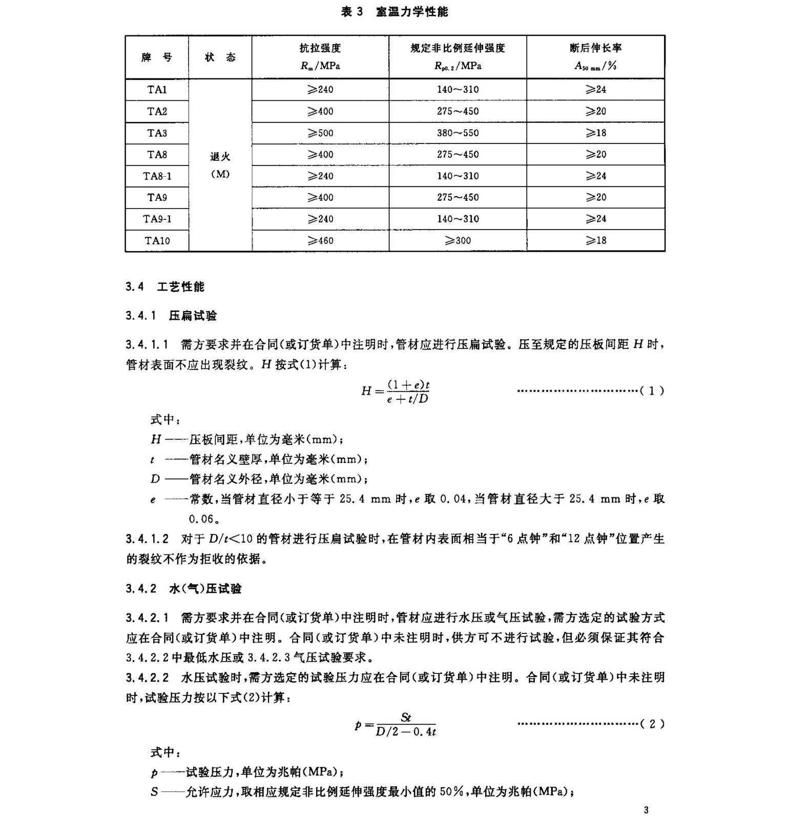 鈦及鈦合金無縫管國家標準 GB/T 3624一2010