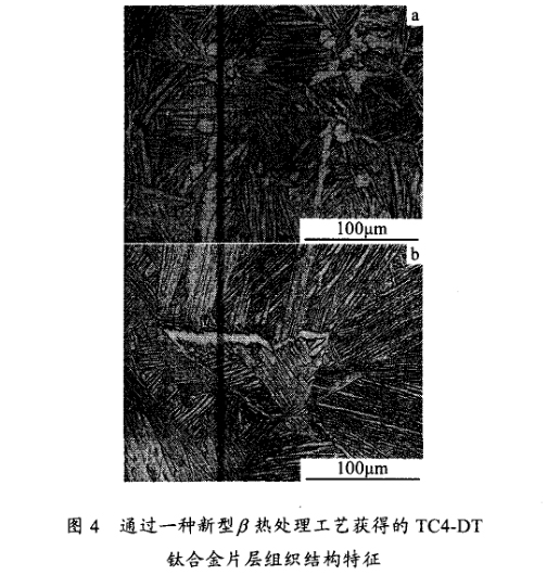 通過一種新型β熱處理工藝獲得的TC4一DT鈦合金片層組織結(jié)構(gòu)特征